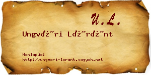Ungvári Lóránt névjegykártya