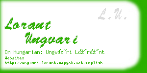 lorant ungvari business card